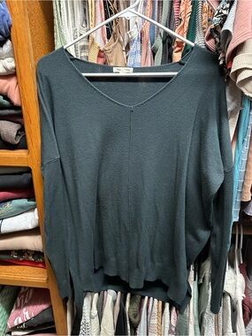 tea n rose Dark Teal V-Neck Sweater